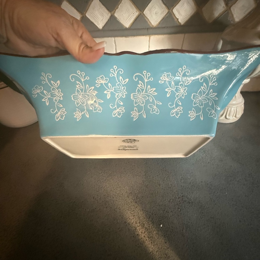 Temp-Tations Cream Floral Lace Bakeware
